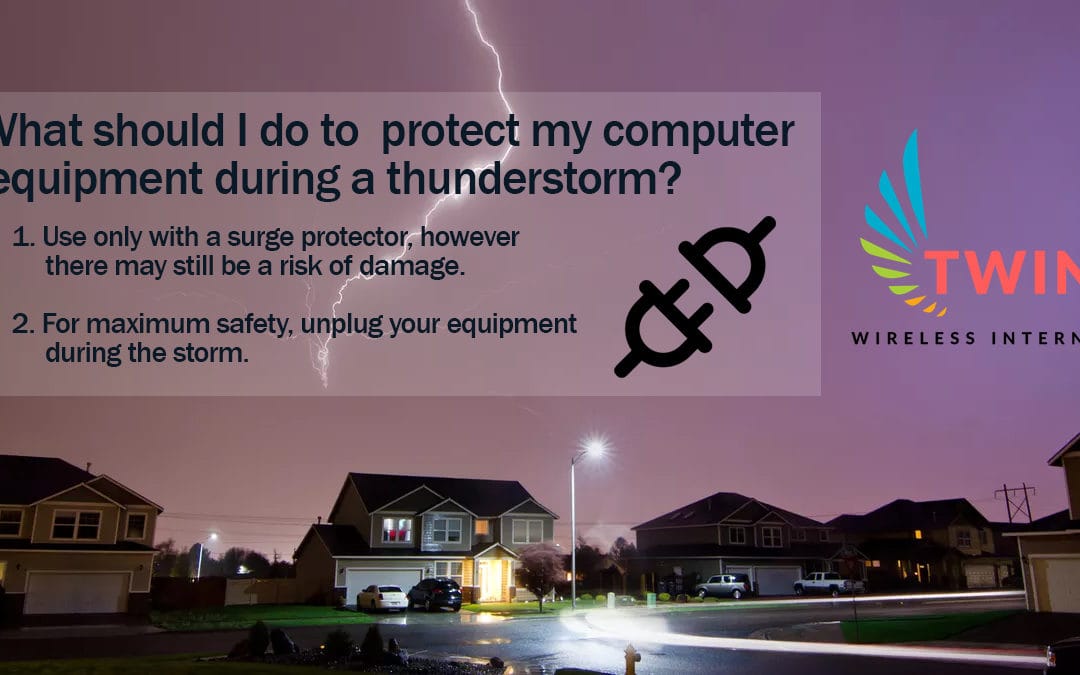 What should you do to protect your equipment during a thunderstorm?